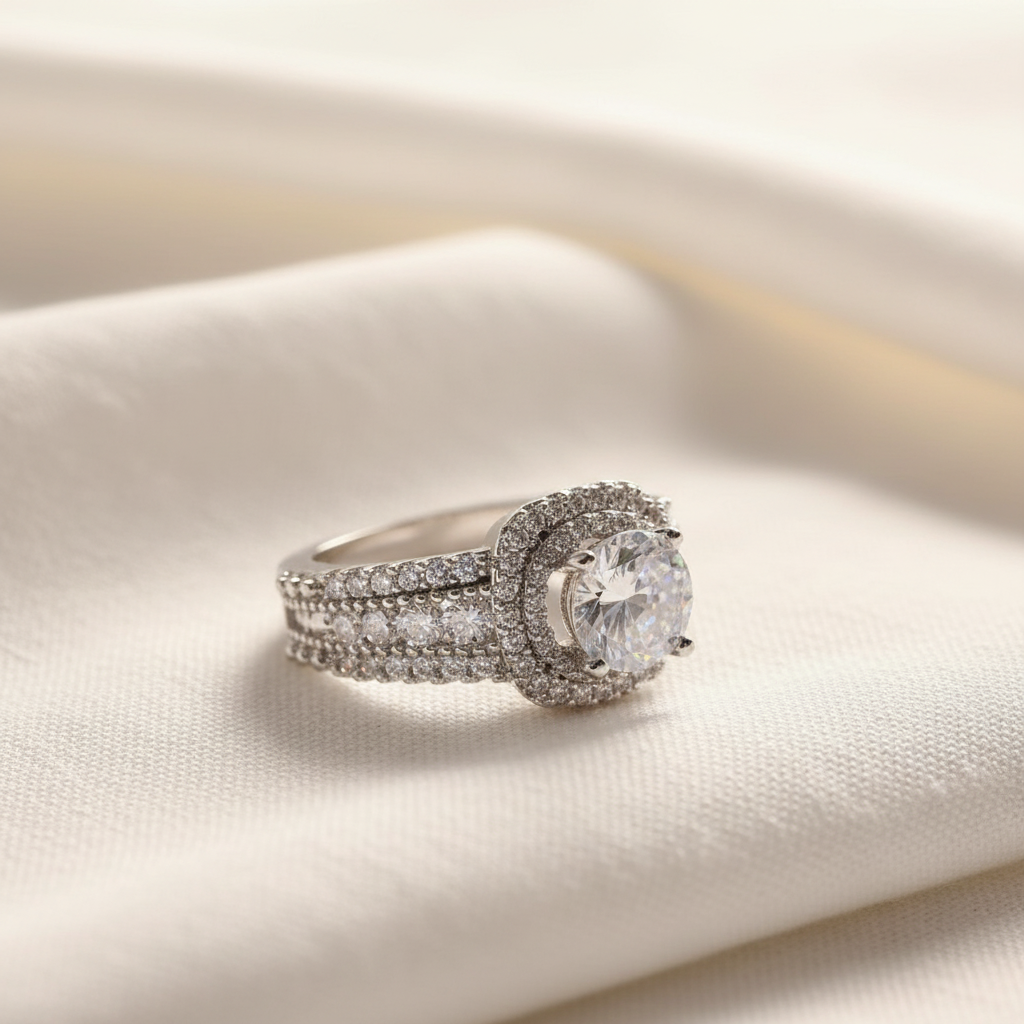 Platinum-Plated Wedding Ring For Woman
