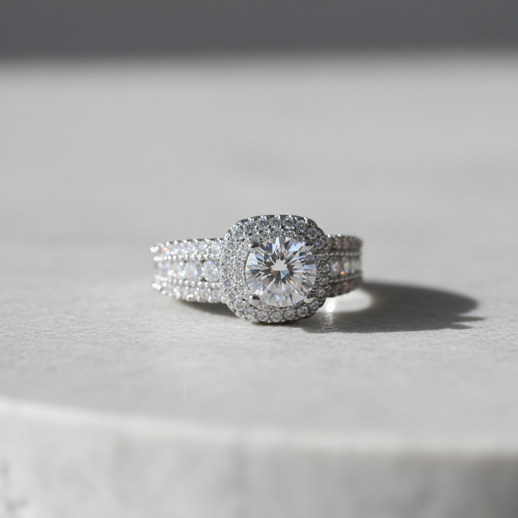 Platinum-Plated Wedding Ring For Woman