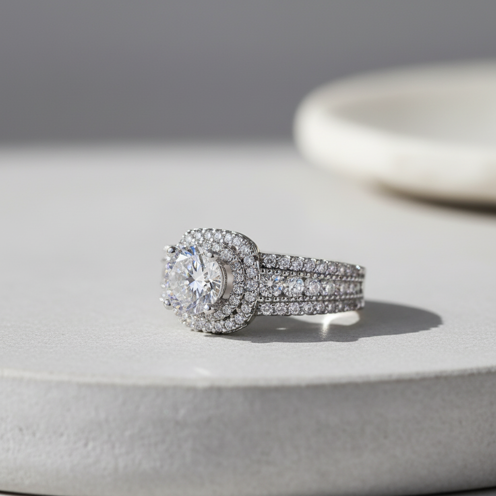 Platinum-Plated Wedding Ring For Woman