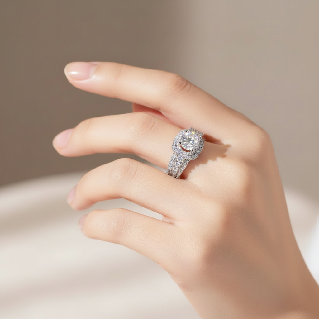 Platinum-Plated Wedding Ring For Woman