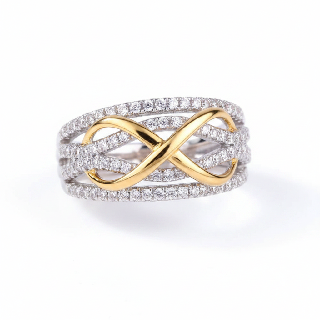 Infinity Love Ring — 925 Sterling Silver with Cubic Zirconia