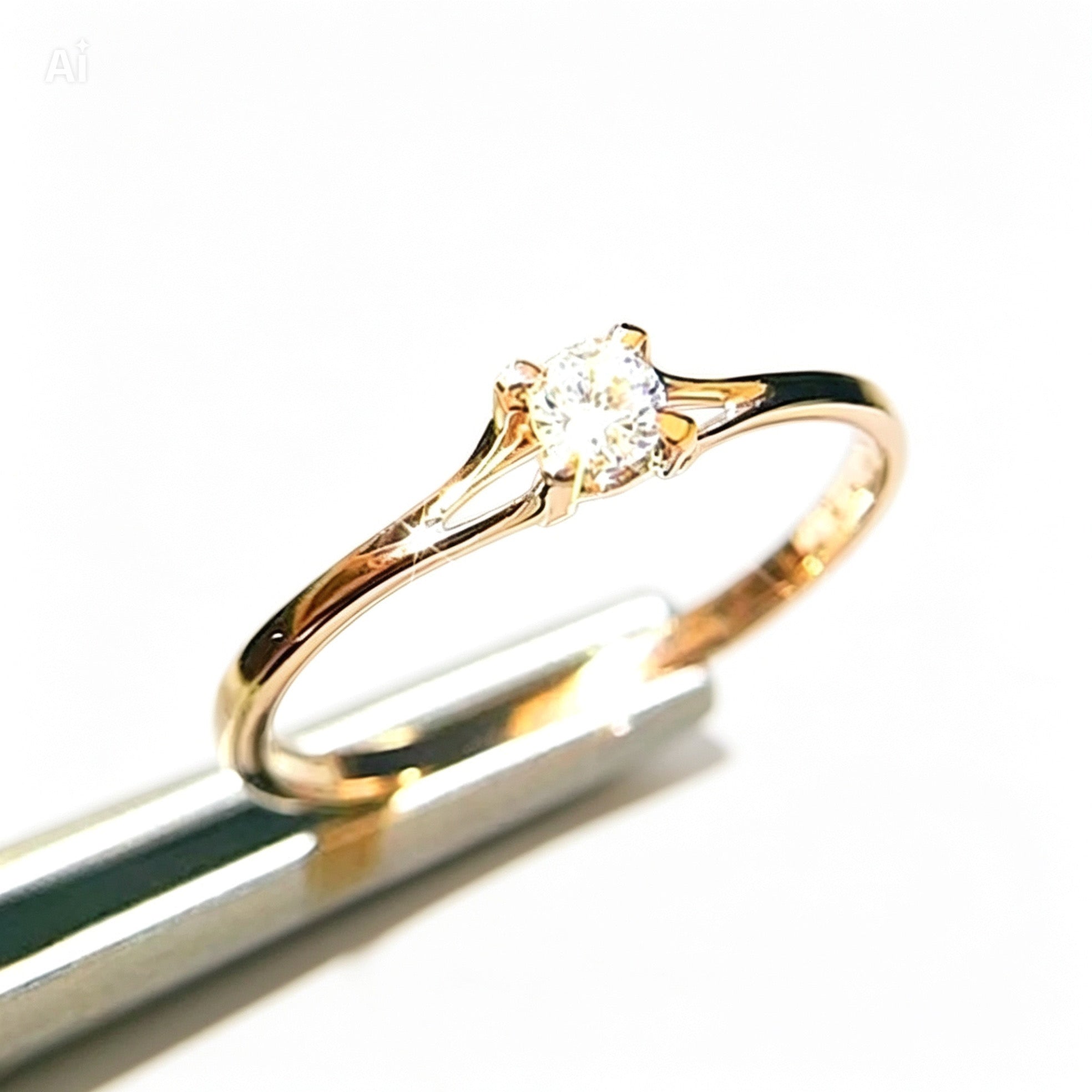 Simple & Classic Cubic Zirconia Wedding Band — Minimalist Engagement Ring