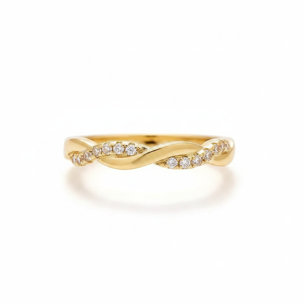 Eternity Wedding Band — Brilliant Round Cubic Zirconia Engagement Ring